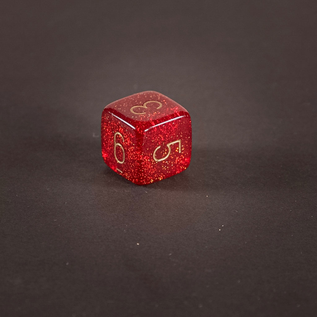 „Crimson Ember“ 7-teiliges Glitzer-Würfelset