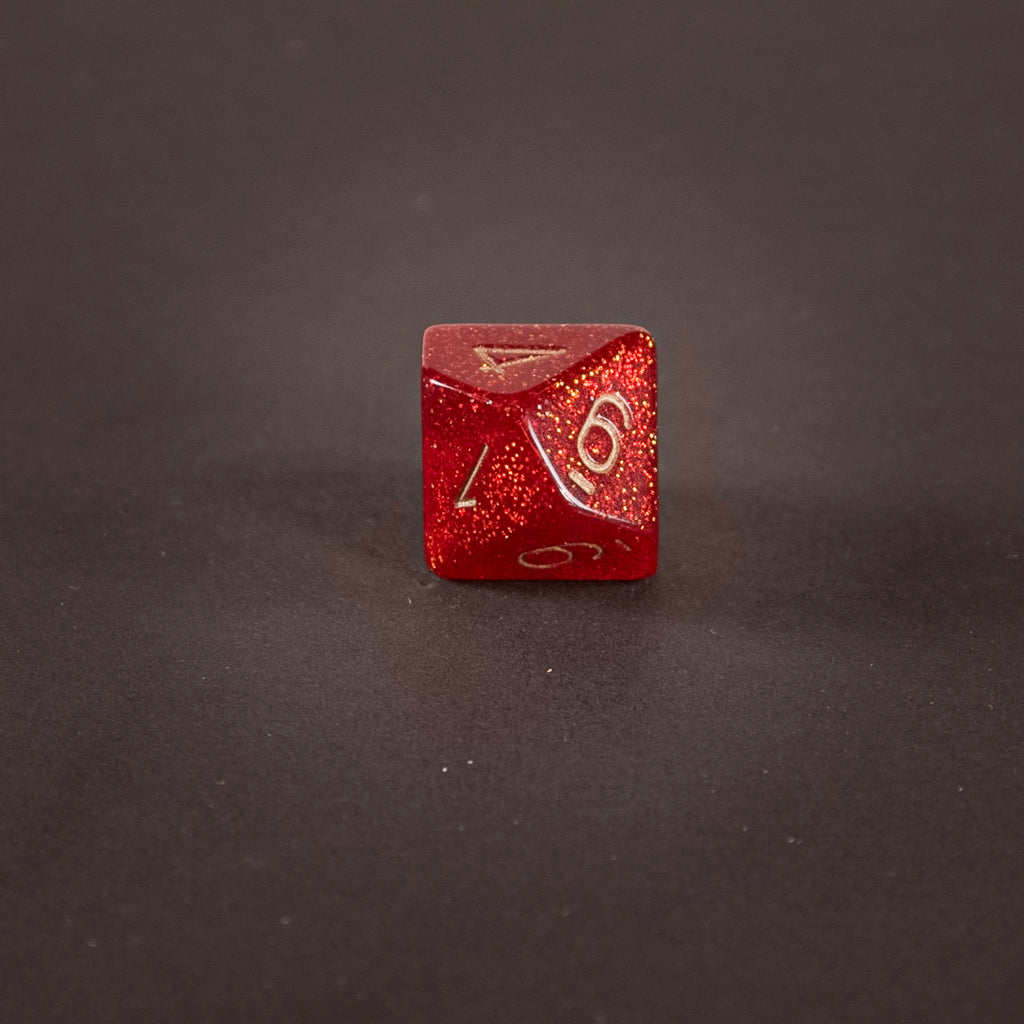 „Crimson Ember“ 7-teiliges Glitzer-Würfelset