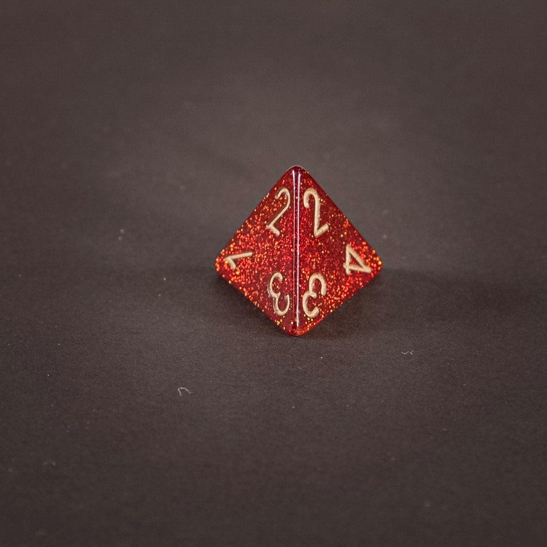 „Crimson Ember“ 7-teiliges Glitzer-Würfelset