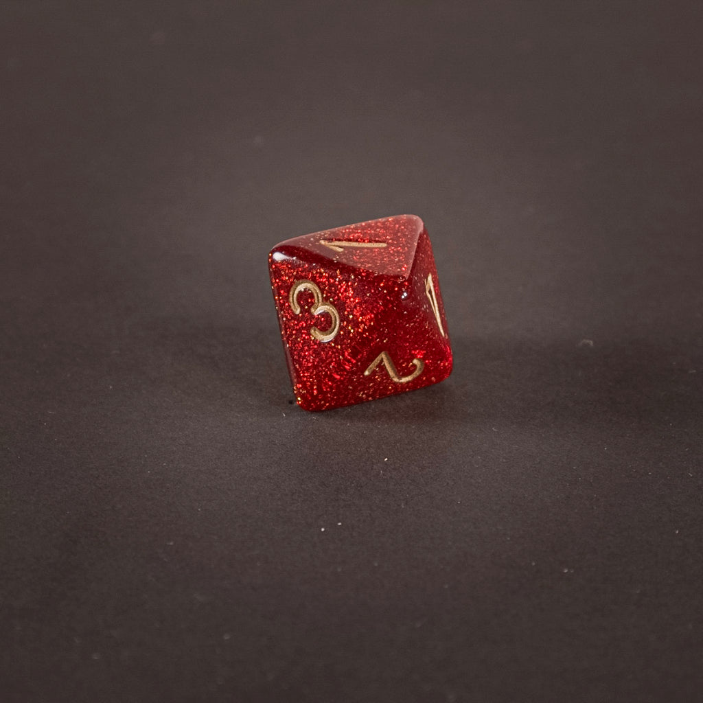 „Crimson Ember“ 7-teiliges Glitzer-Würfelset
