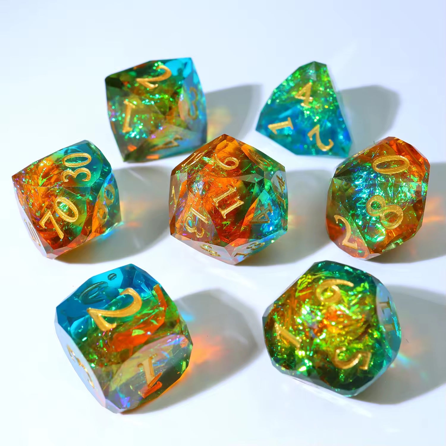 Rollcraft "Feywild Sunset" - Premium Resin Würfel-Set (Sharp Edge)