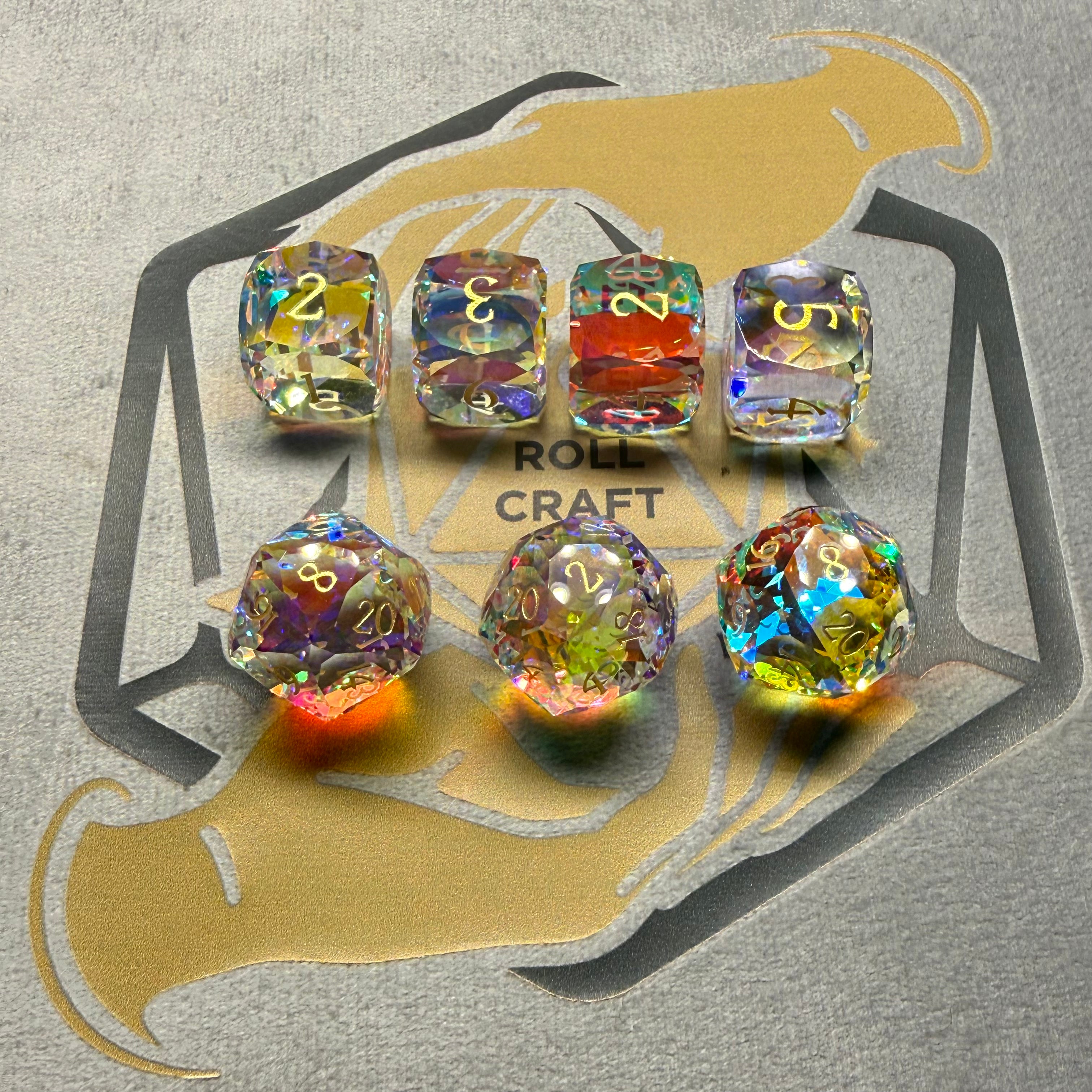 [3W20] Aurora Prismenglas – Abenteurer-Edition (3x W20, 4x W6)