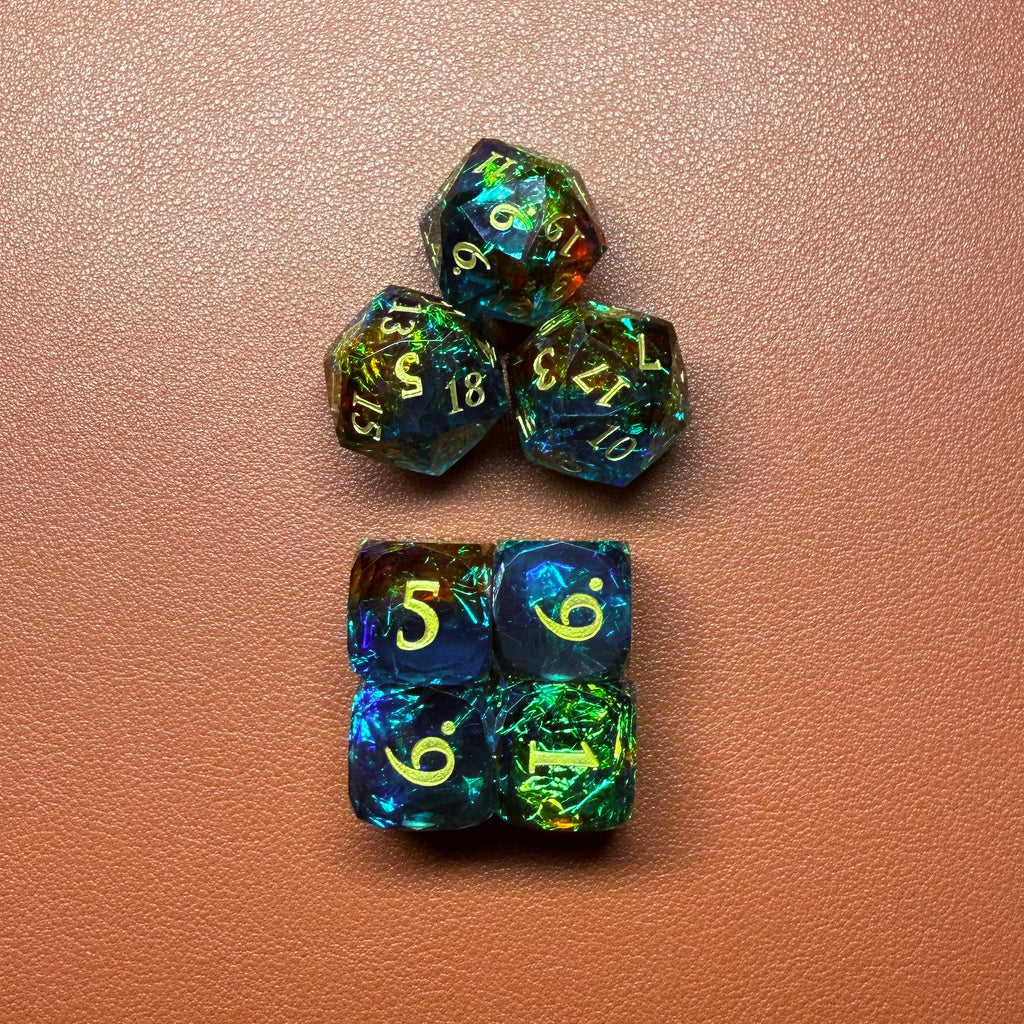 [3W20] Rollcraft "Feywild Sunset" - Premium Resin Würfel-Set (Sharp Edge)