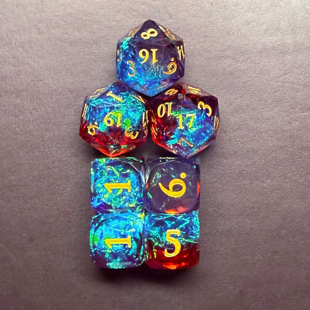 [3W20] Rollcraft "Arcane Nebula" Premium Resin Würfel-Set (Sharp Edge)
