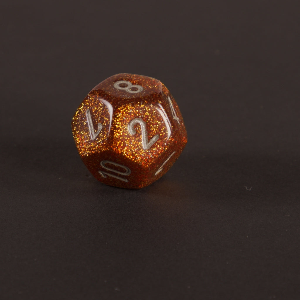 „Solar Flare“ 7-teiliges Glitzer-Würfelset