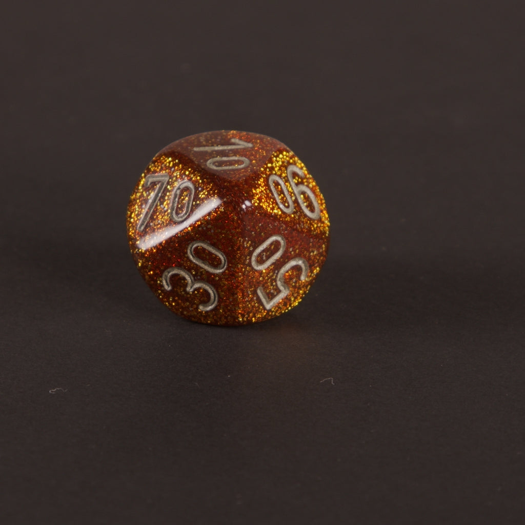 „Solar Flare“ 7-teiliges Glitzer-Würfelset
