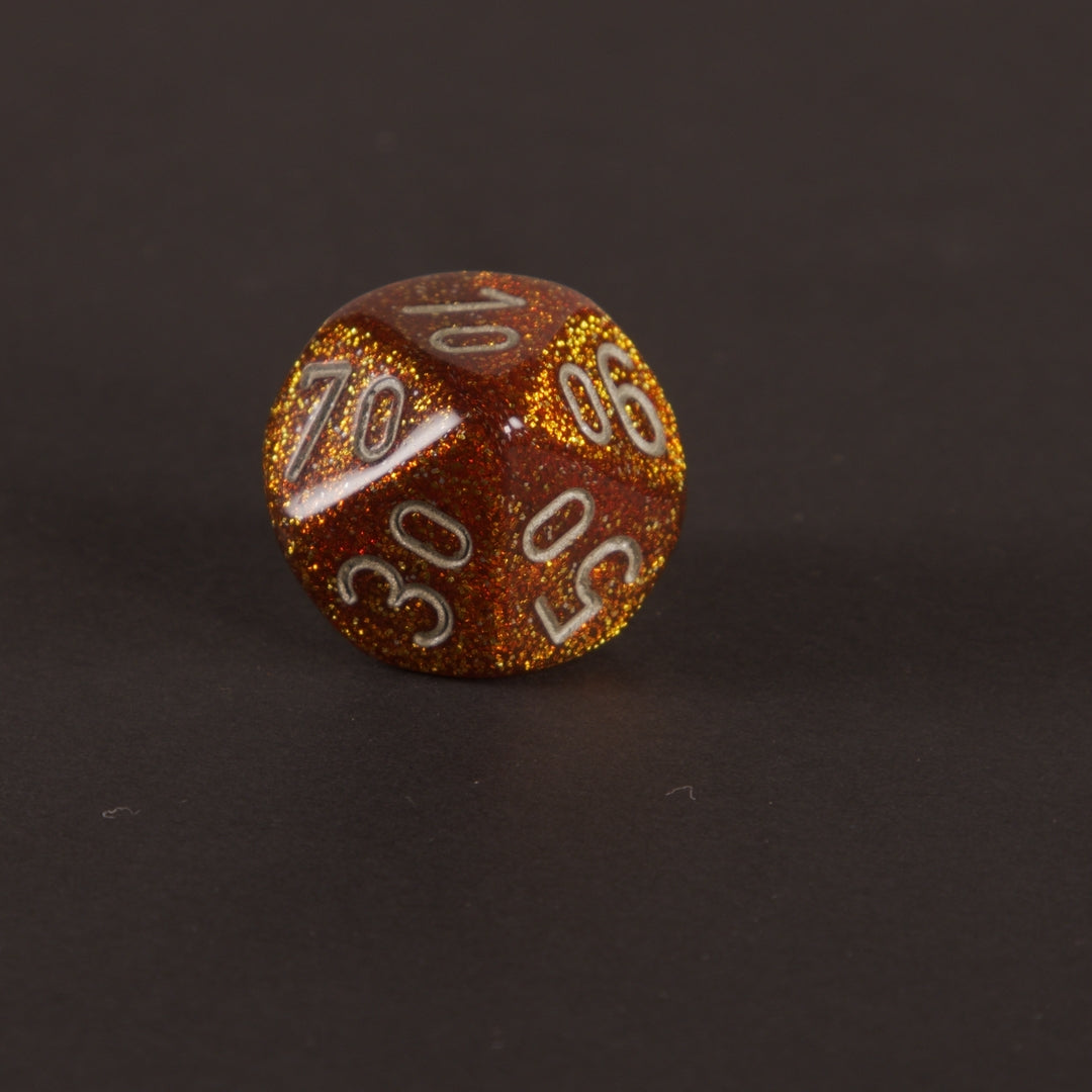 „Solar Flare“ 7-teiliges Glitzer-Würfelset
