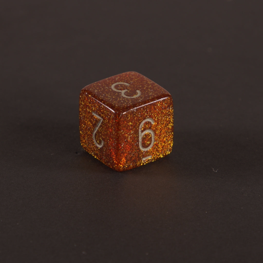 „Solar Flare“ 7-teiliges Glitzer-Würfelset