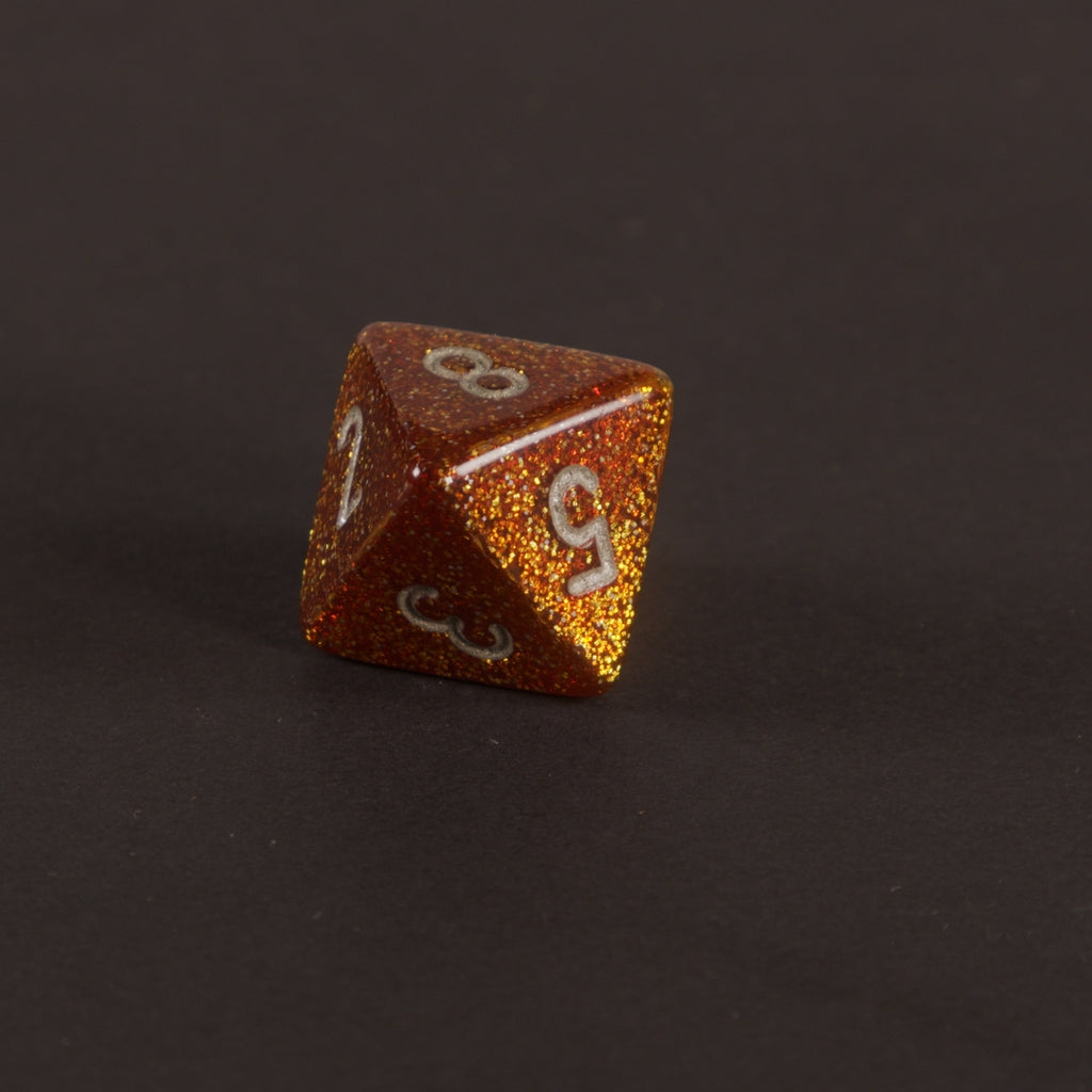 „Solar Flare“ 7-teiliges Glitzer-Würfelset