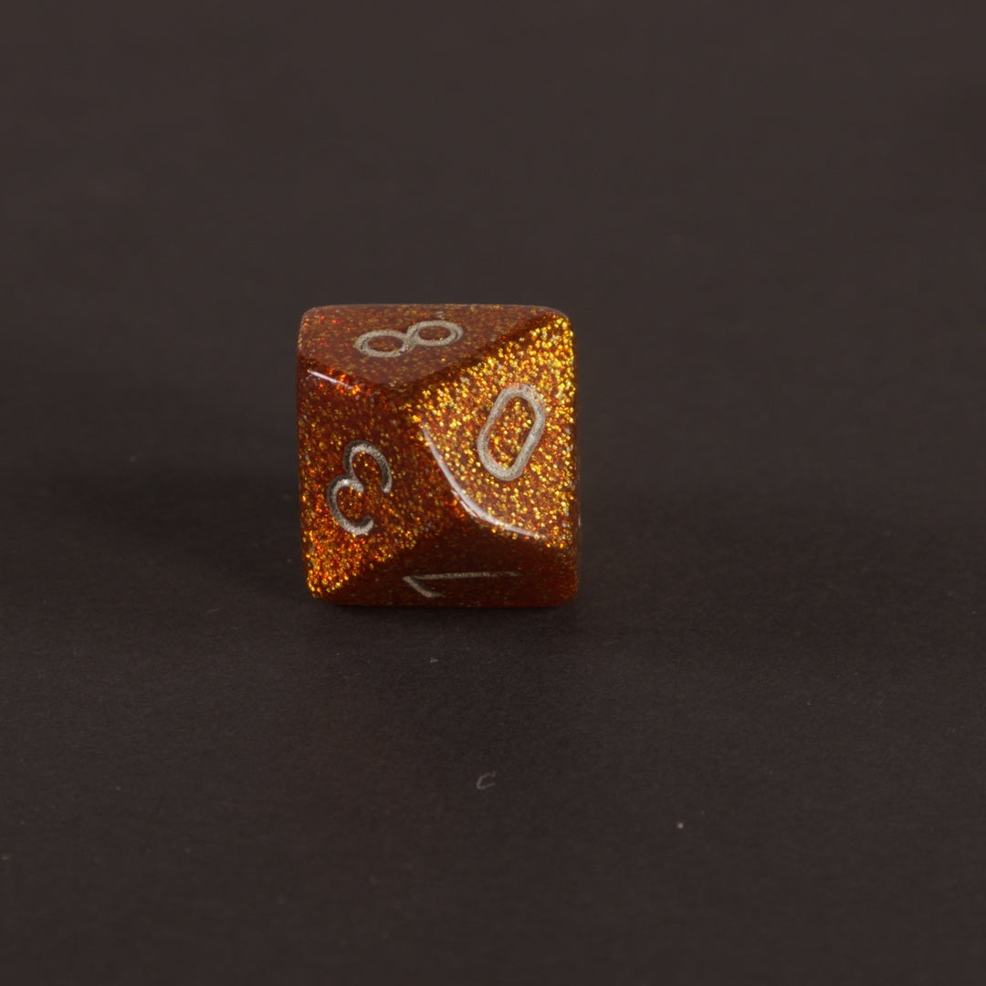 „Solar Flare“ 7-teiliges Glitzer-Würfelset