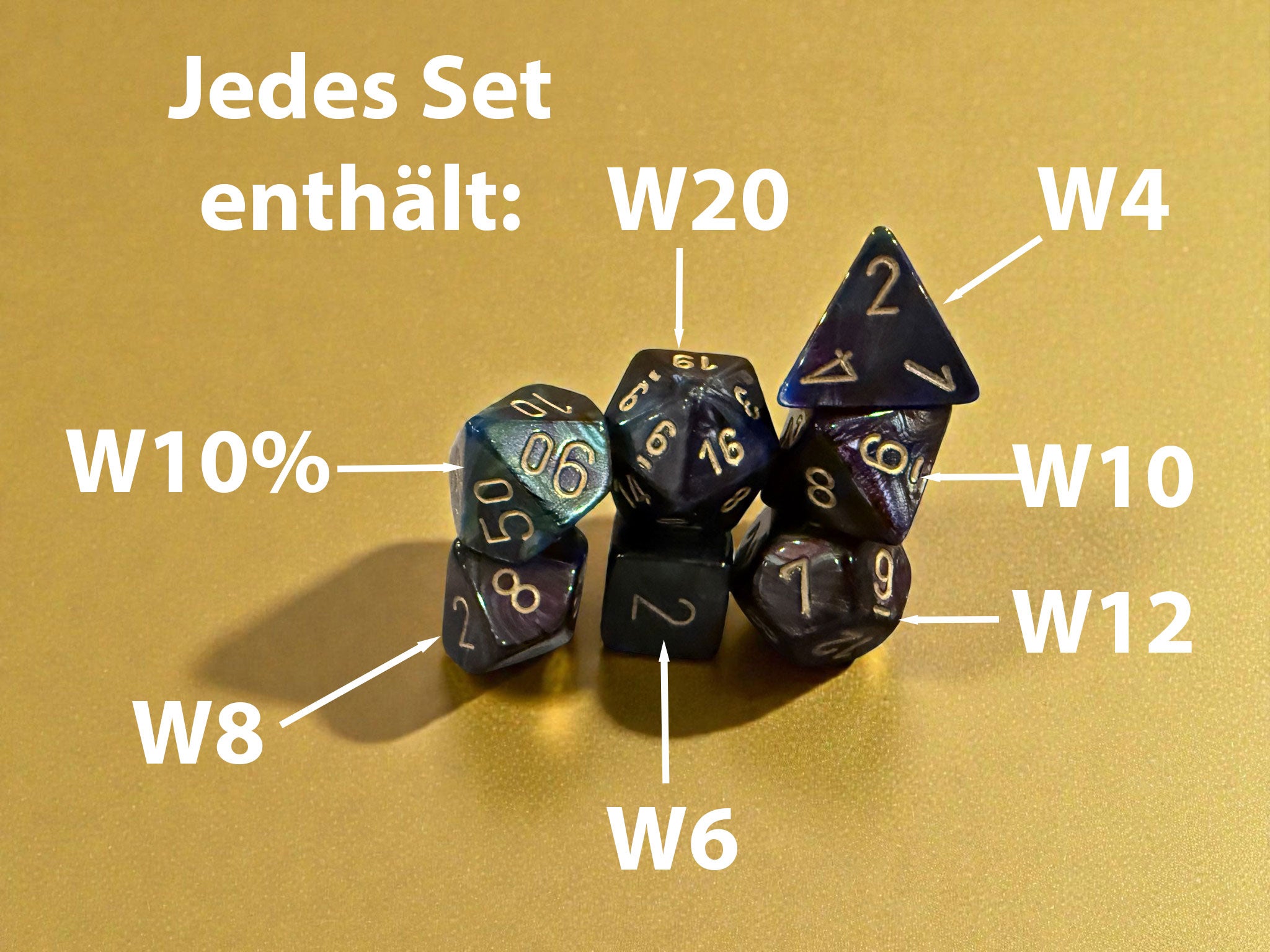 „Midnight Nebula“ 7-teiliges Premium Würfelset