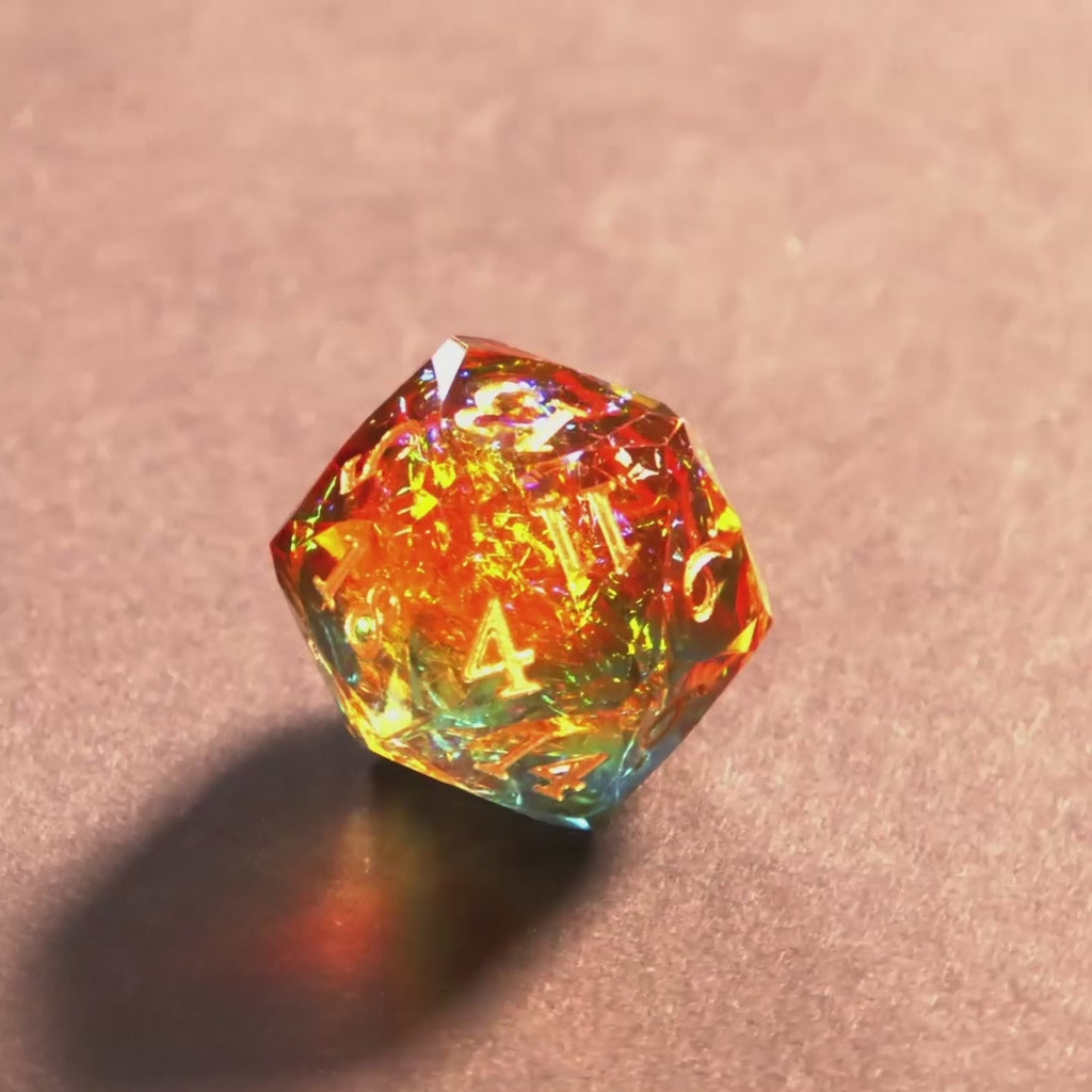 [3W20] Rollcraft "Feywild Sunset" - Premium Resin Würfel-Set (Sharp Edge)